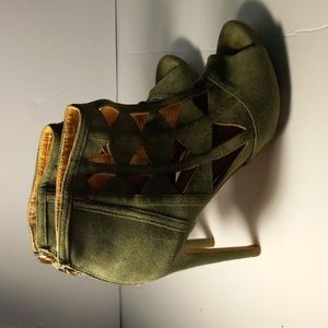 Olive Green peep toe heel